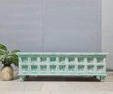 Handmade Indian Hand Carved Solid Hard Wood Old Door Blanket Box 140x45x45cm